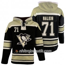 Män Ishockey Pittsburgh Penguins Evgeni Malkin 71 Svart Sawyer Hooded Sweatshirt